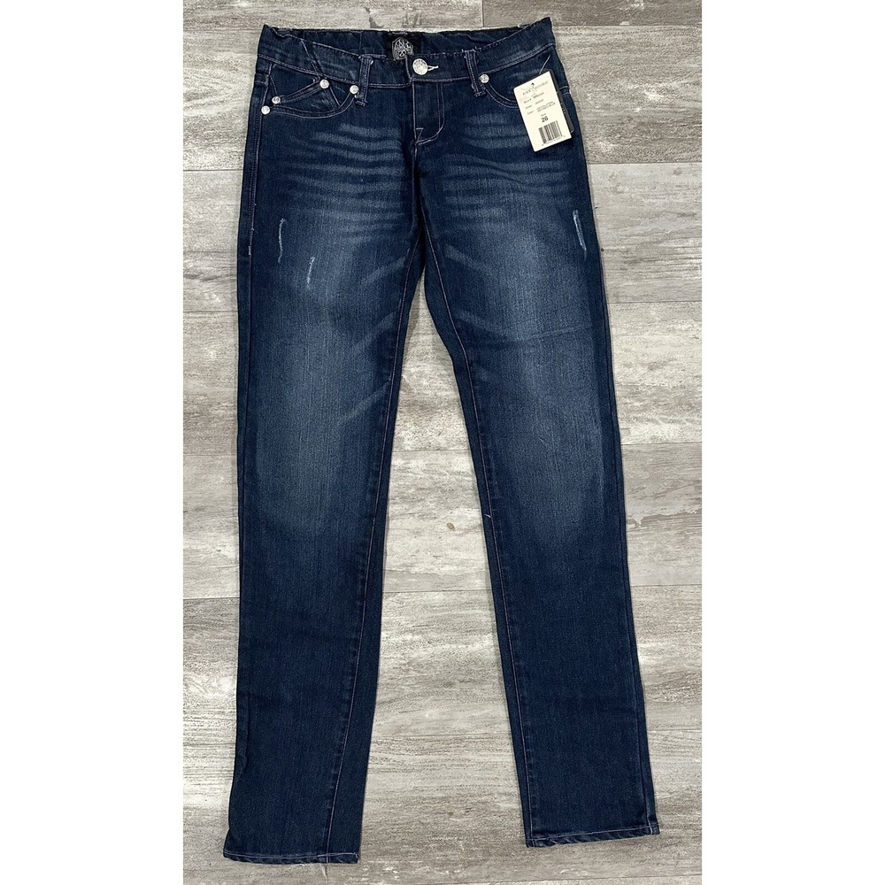 Rock & Republic Jeans Womens Sz 26 Ralph Straight Flap Pockets Purple Tag NEW